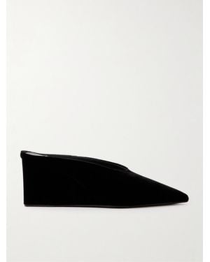 Alaïa Velvet Cubeheeled Mule - Black