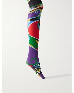 Emilio Pucci Bedruckte Strumpfhose - Weiß