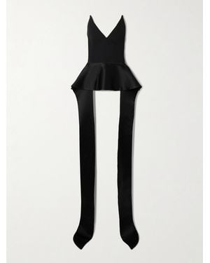 Maticevski Frame Trägerloses Bustier Aus Crêpe Und Satin Mit Schößchen Und Bändern - Schwarz