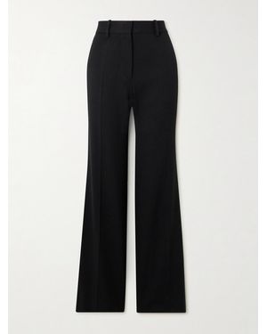 Victoria Beckham Grain De Poudre Straight-Leg Trousers - Black