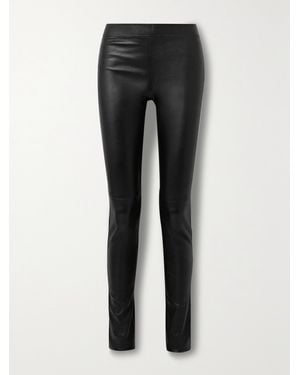 JOSEPH Stretch-Leather Leggings - Black