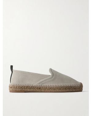 Brunello Cucinelli Espadrilles Aus Veloursleder Mit Zierperlen - Grau