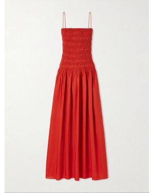 Matteau Shirred Organic Cotton-Poplin Maxi Dress
