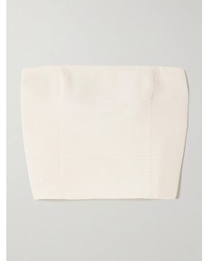 GAUGE81 Tona Cropped Strapless Crepe Top - Natural