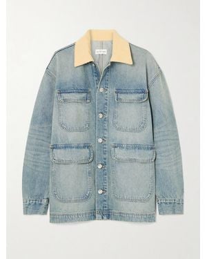 SLVRLAKE Denim Hayden Corduroy-Trimmed Denim Jacket - Blue