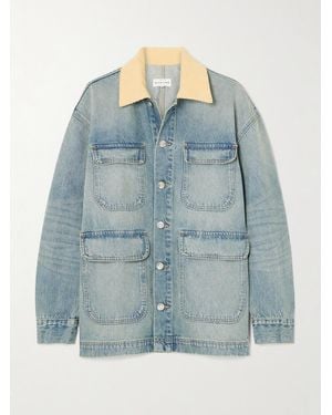 SLVRLAKE Denim Hayden Corduroy-Trimmed Denim Jacket - Blue