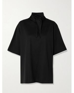 Lemaire Scarf-Detailed Oversized Organic Cotton-Jersey T-Shirt - Black