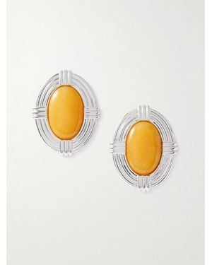 Julietta Boucles D'Oreilles En Plaqué Rhodium Et Agates Hera - Métallisé