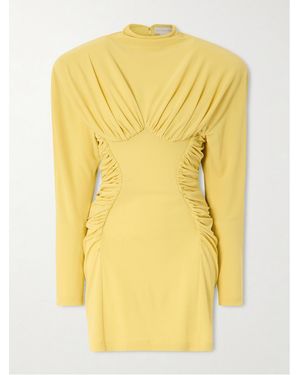 Stella McCartney Ruched Jersey Mini Dress - Yellow