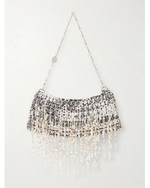 Rabanne Sac A Main Beaded Chainmail Shoulder Bag - White