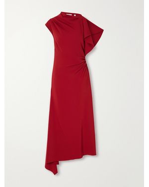 Veronica Beard Bret Asymmetric Stretch-Crepe Maxi Dress - Red