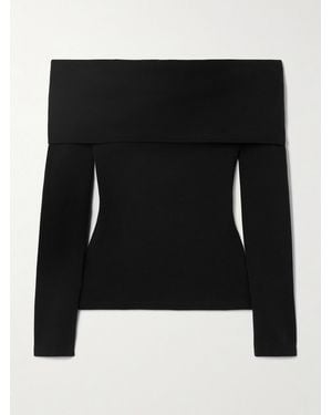 Another Tomorrow Off-The-Shoulder Supima Cotton-Jersey Top - Black