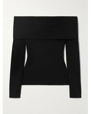 Another Tomorrow Off-The-Shoulder Supima Cotton-Jersey Top - Black
