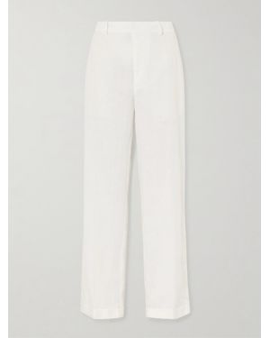 Polo Ralph Lauren Pleated Linen Straight-Leg Trousers - White