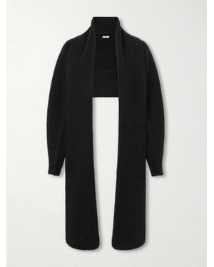 Kallmeyer Suki Shrug Ribbed-Knit Wool And Cashmere-Blend Cardigan - Black
