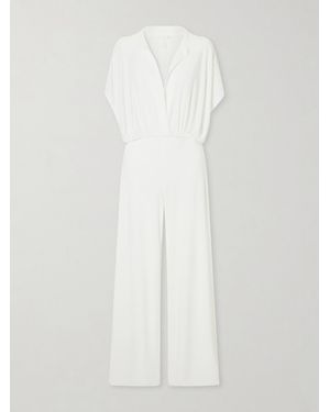 Norma Kamali Draped Jersey Jumpsuit - White