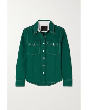 MERYLL ROGGE Panelled Cotton-Blend Drill Shirt - Green