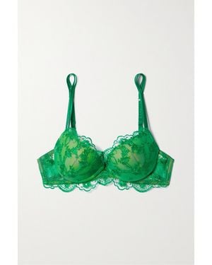 I.D Sarrieri Net Sustain Petal Bloom Embroidered Tulle Underwired Bra - Green