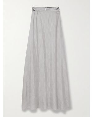 ‎Dima Ayad Strapless Sequin-Embellished Cloqué Gown - White
