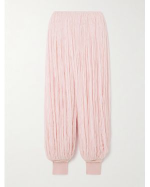 Alaïa Fringed Wool Tapered Pants - Pink