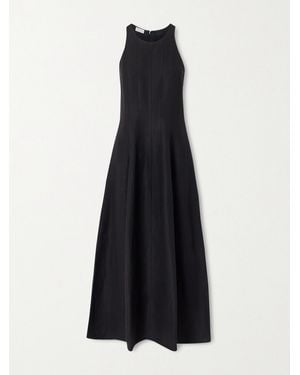 Brunello Cucinelli Paneled Twill Midi Dress - Blue