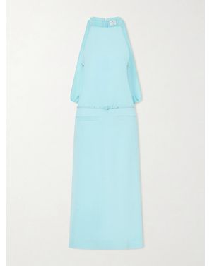 Courreges Cut-Out Belted Jersey Dress - Blue