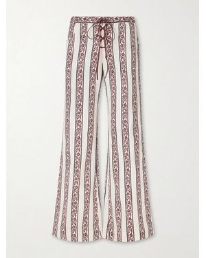 Alix Of Bohemia Cooper Climbing Printed Cotton Straight-Leg Trousers - White