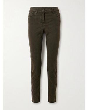 James Purdey & Sons Stretch Cotton, Tencel And Silk-Blend Twill Slim-Leg Pants - Blue