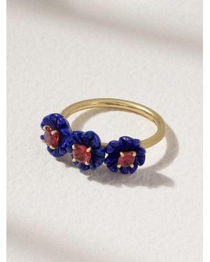 Irene Neuwirth Botanical Ring Aus 18 Karat Mit Lapislazuli Und Turmalinen - Blau