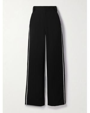 DIOTIMA Thirds Embroidered Wool-Twill Straight-Leg Trousers - Black