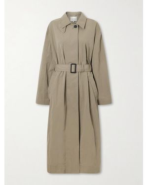 Studio Nicholson Campion Belted Crinkled-Shell Trench Coat - Natural