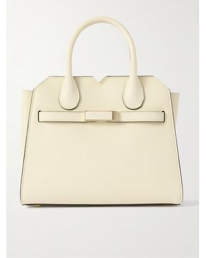 Valextra Milano Mini Textured-Leather Tote - Natural