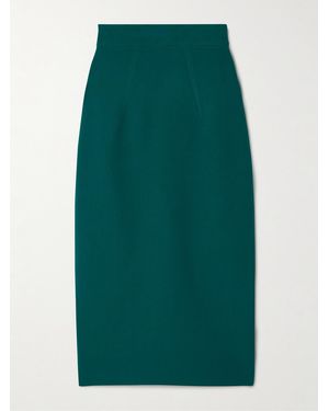 Safiyaa Hokoku Stretch-Crepe Midi Skirt - Green