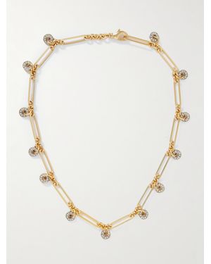 Maison Mayle La Ronde-Plated And-Tone Crystal Necklace - Natural