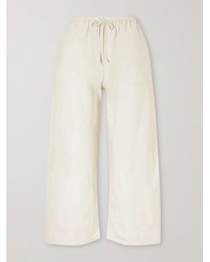 Leset Kyoto Cotton Wide-Leg Pants - White