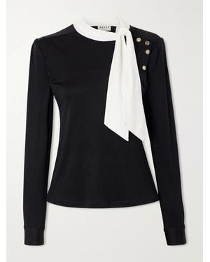 Maison Mayle Desi Tie-Detailed Silk Shirt - Black