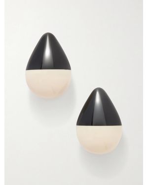 Julietta Opus Rhodium-Plated Resin Earrings - Black