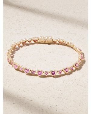 Roxanne First Mini Heart 2 Heart Armreif Aus 14 Karat Mit Saphiren - Natur