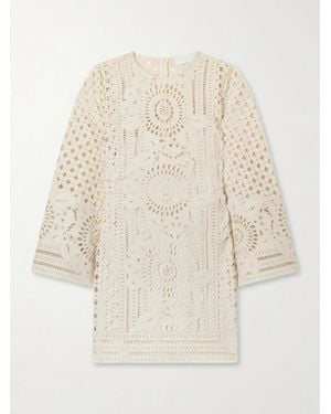 Zimmermann Indra Broderie Anglaise Cotton Mini Dress - Natural