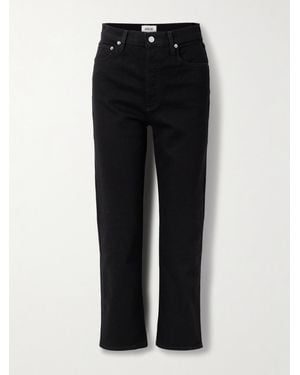 Agolde '90S Pinch Waist Cropped High-Rise Straight-Leg Jeans - Black
