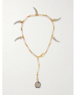 Maison Mayle Pamplonne-Plated, -Tone, Crystal And Enamel Necklace - Natural