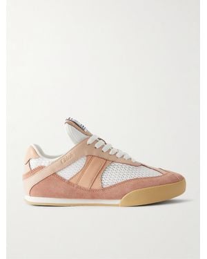 Chloé Kick Leather And Suede-Trimmed Mesh Sneakers - Natural
