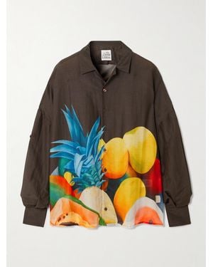 Donde Esteban Salpicon Printed Silk Shirt - Brown