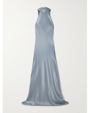 Galvan London Sienna Neckholder-Robe Aus Satin - Blau