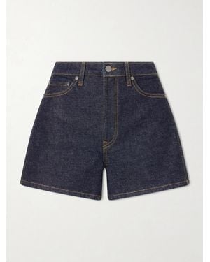 KHAITE Danya Straight-Leg Denim Shorts - Blue