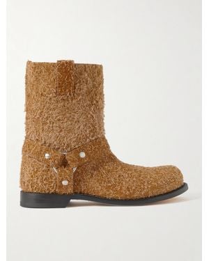 Loewe Paula's Ibiza Campo Brushed Suede Ankle Boots - Brown