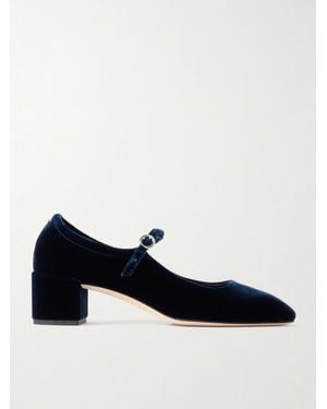 Aeyde Aline Velvet Mary Jane Court Shoes - Blue