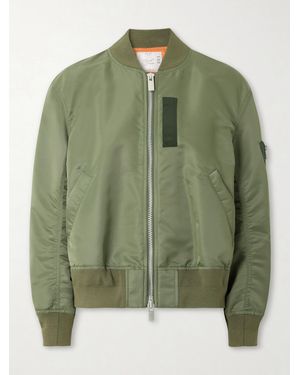 Sacai Pleated Padded Shell Bomber Jacket - Green