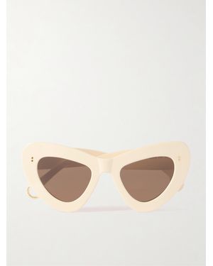 JW Anderson Butterfly Cat-Eye Acetate Sunglasses - Natural