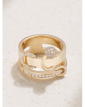 Rainbow K Double Piercing 14-Karat Diamond Ring - Natural